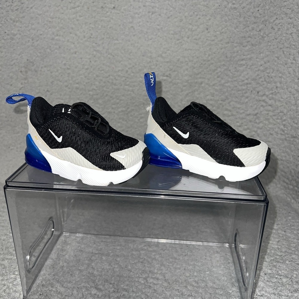 Nike Air Max 270 TD Sneakers Toddler Sz 4C Black Game Royal Shoes DD1646-050 - Picture 2 of 8